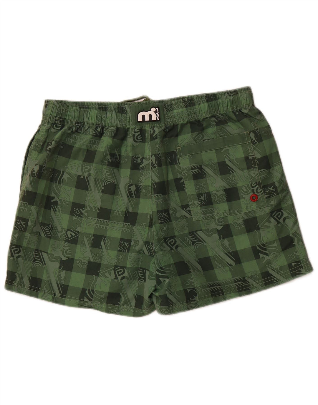 MISTRAL Mens Graphic Swimming Shorts Large Green Polyester
