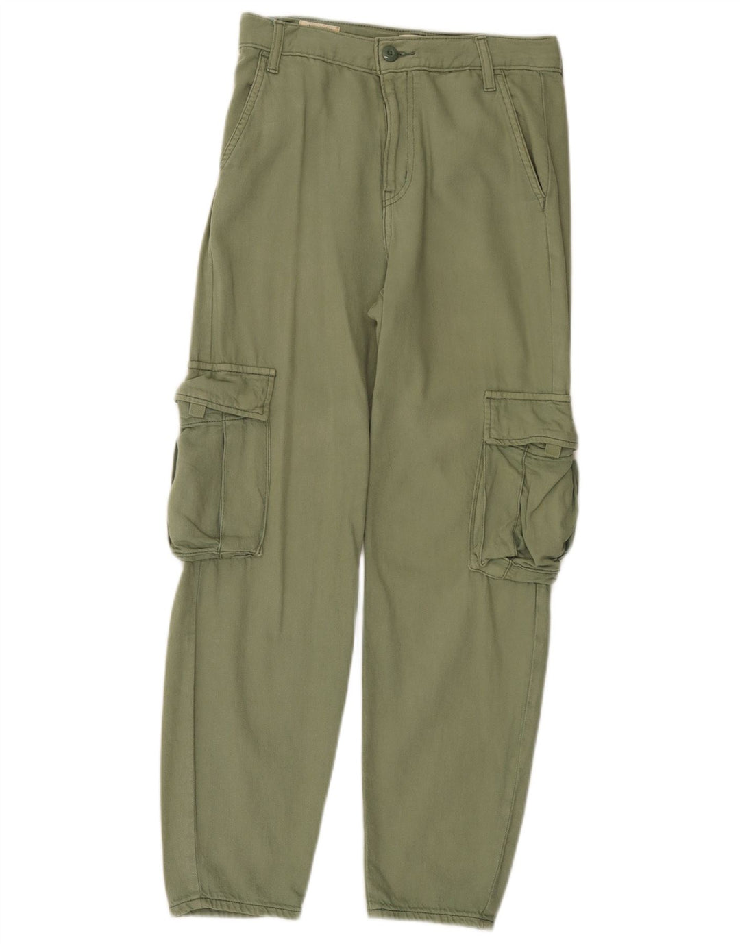 Levi's Womens Straight Cargo Trousers W24 L28 Green Cotton