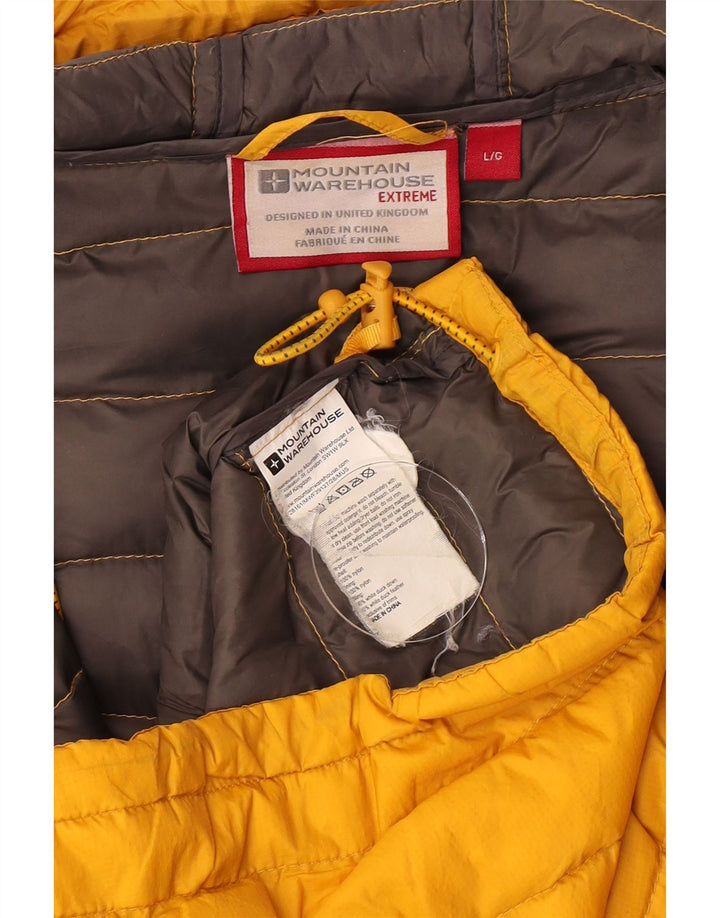 Mountain Warehouse Mens Hooded Padded Jacket UK 40 Large Yellow Nylon