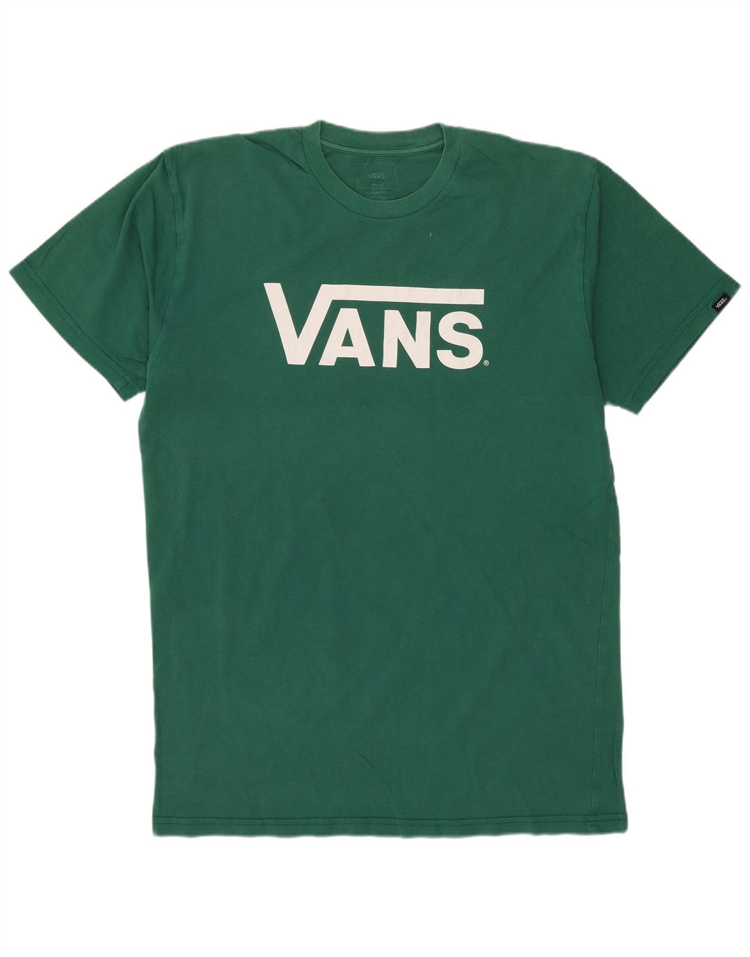 VANS Mens Classic Fit Graphic T-Shirt Top Medium Green Cotton