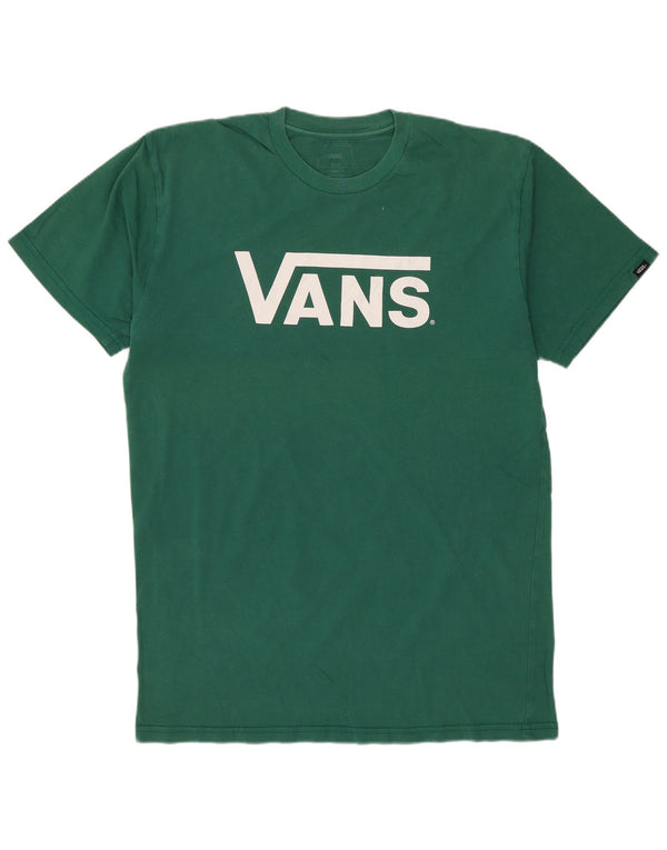 VANS Mens Classic Fit Graphic T-Shirt Top Medium Green Cotton