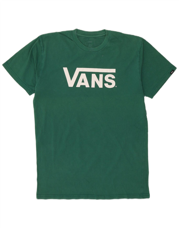 VANS Mens Classic Fit Graphic T-Shirt Top Medium Green Cotton