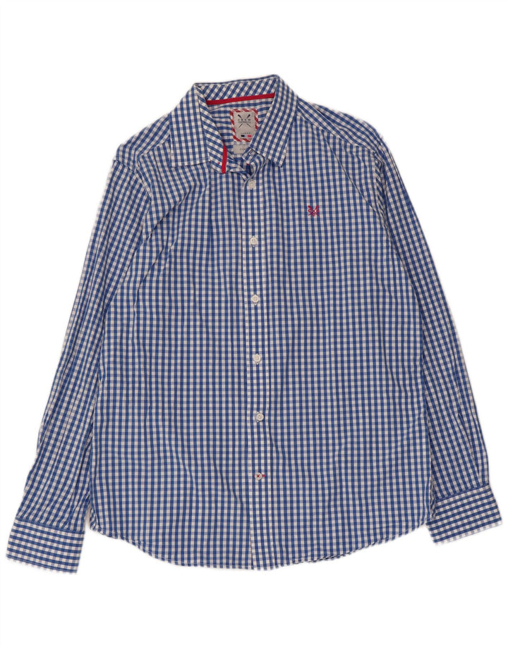 Crew Clothing Mens Classic Fit Shirt Large Blue Gingham Cotton