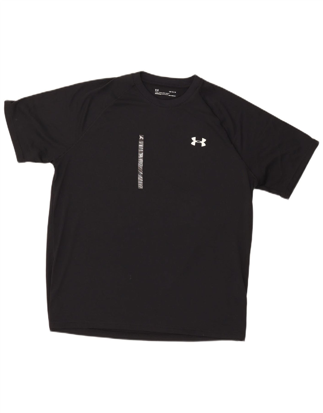 Under Armour Mens Heat Gear T-Shirt Top Large Black Polyester