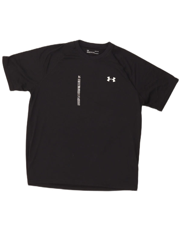 Under Armour Mens Heat Gear T-Shirt Top Large Black Polyester