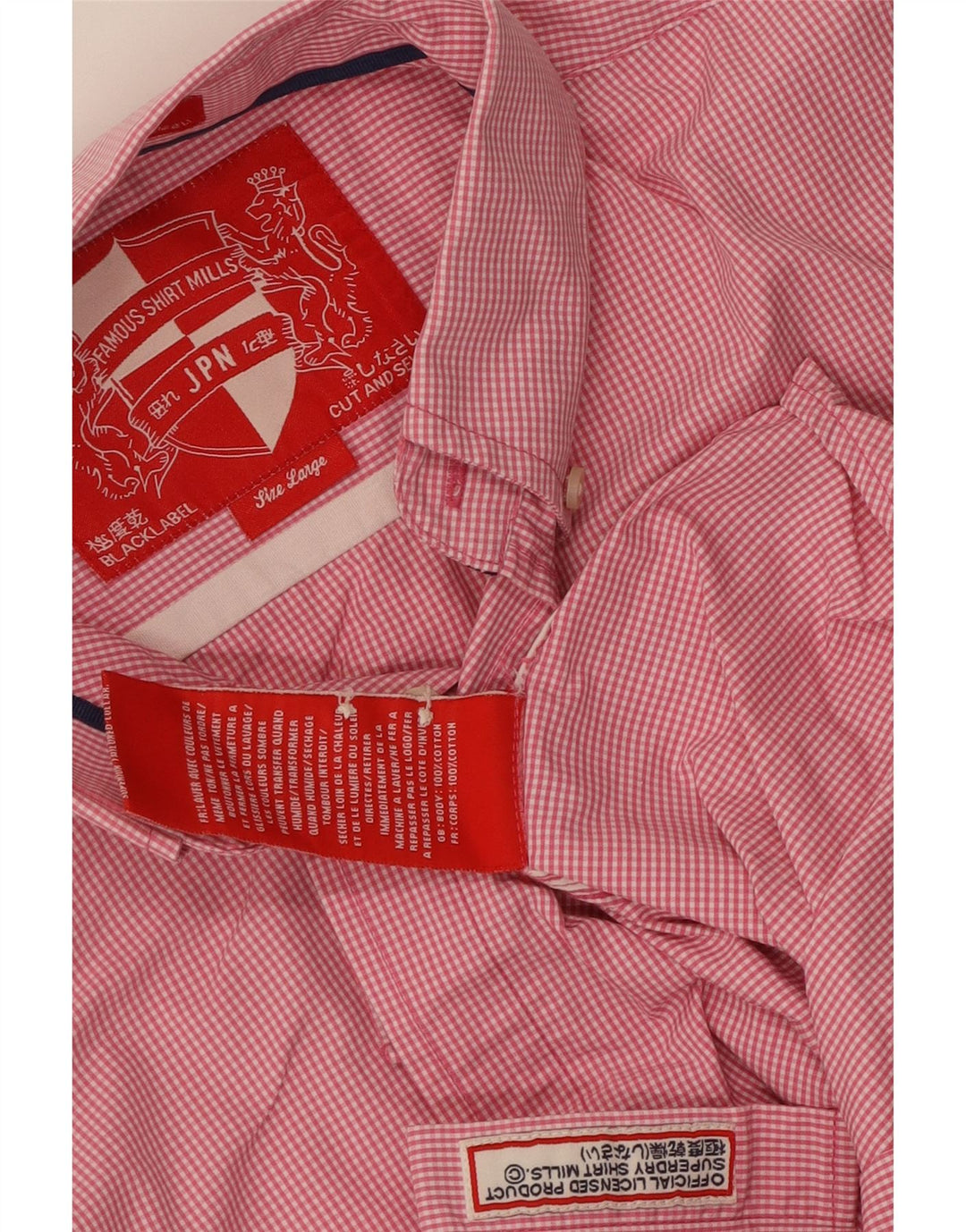Superdry Mens Short Sleeve Shirt Large Pink Check Cotton