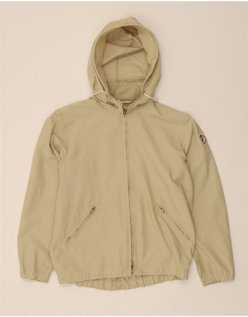FJALL RAVEN Womens Hooded Bomber Jacket EU 40 Medium Beige Cotton Vintage Fjall Raven and Second-Hand Fjall Raven from Messina Hembry 