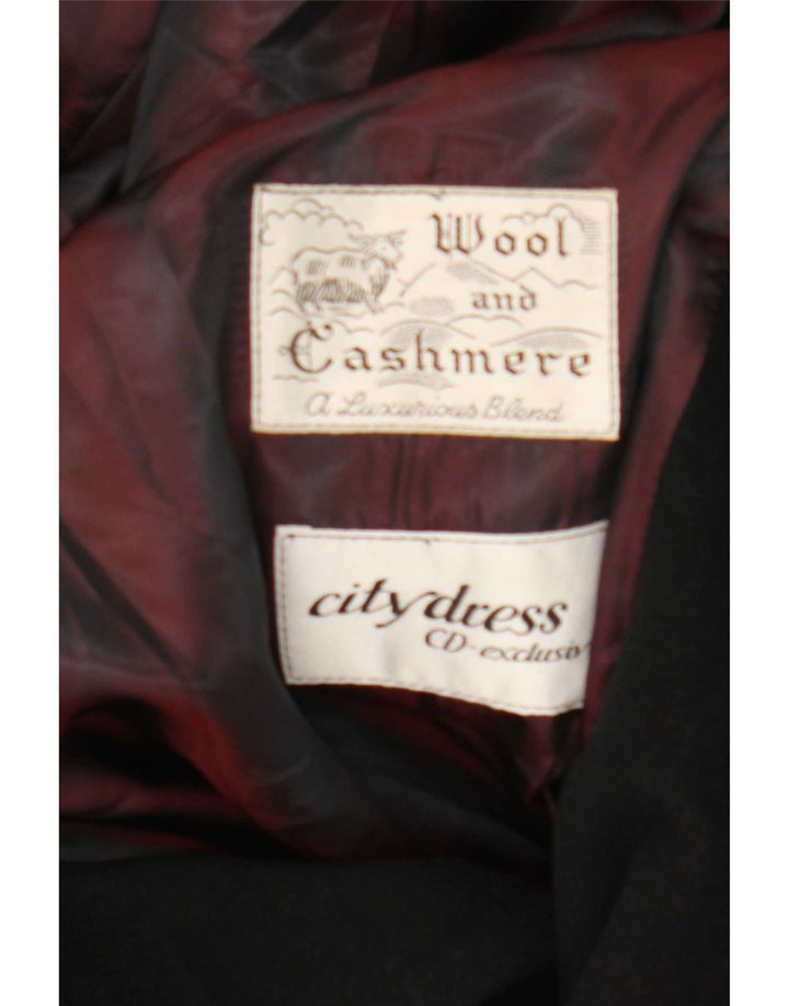 Vintage Mens Double Breasted Coat UK 38 Medium Black Wool