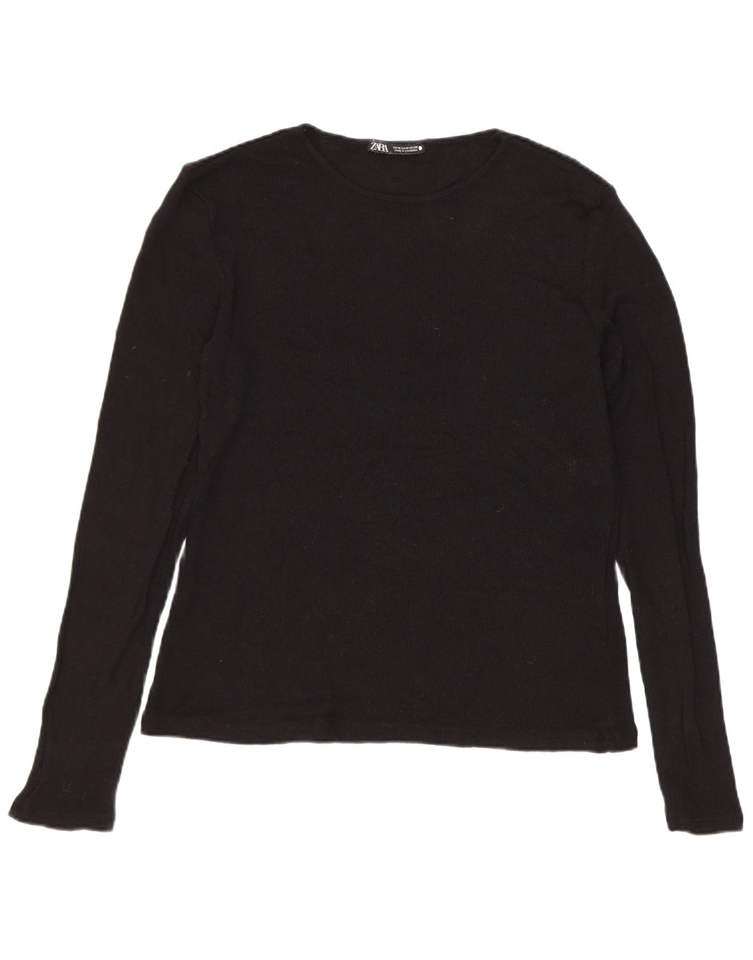 ZARA Womens Boat Neck Jumper Sweater UK 12 Medium Black Viscose