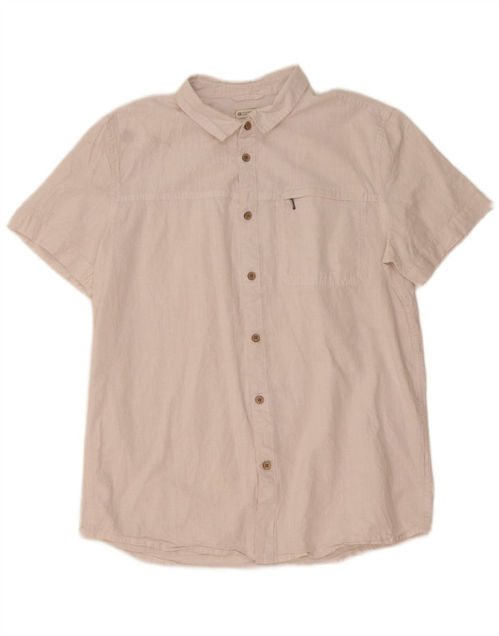 Mountain Warehouse Mens Short Sleeve Shirt Large White Cotton