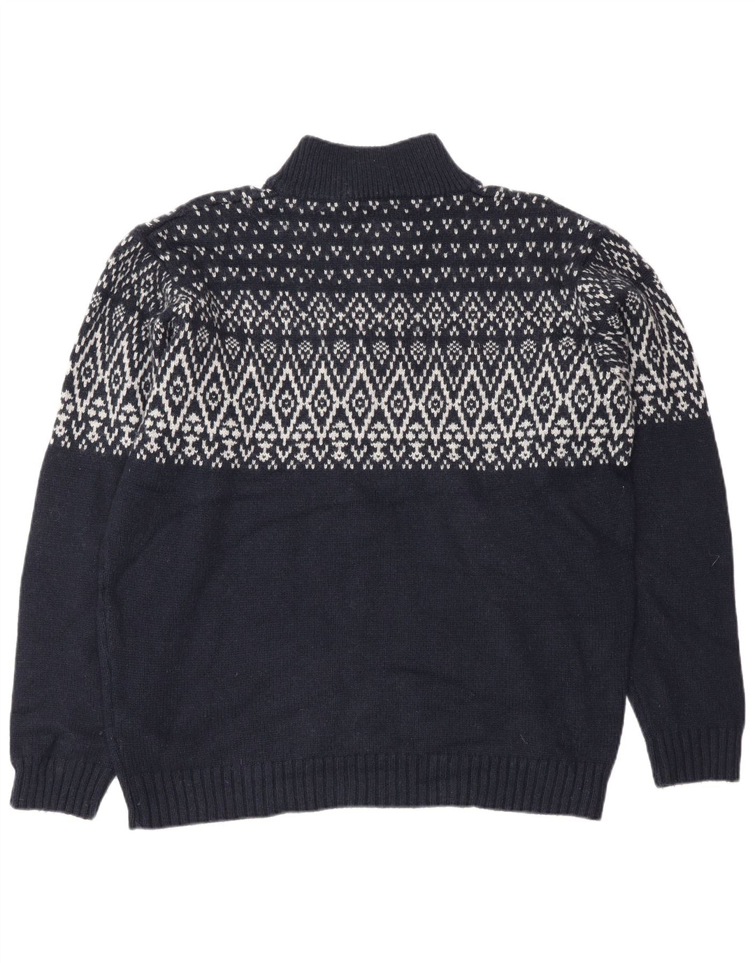 Marks & Spencer Mens Blue Harbour Zip Neck Jumper Sweater Large Navy Blue