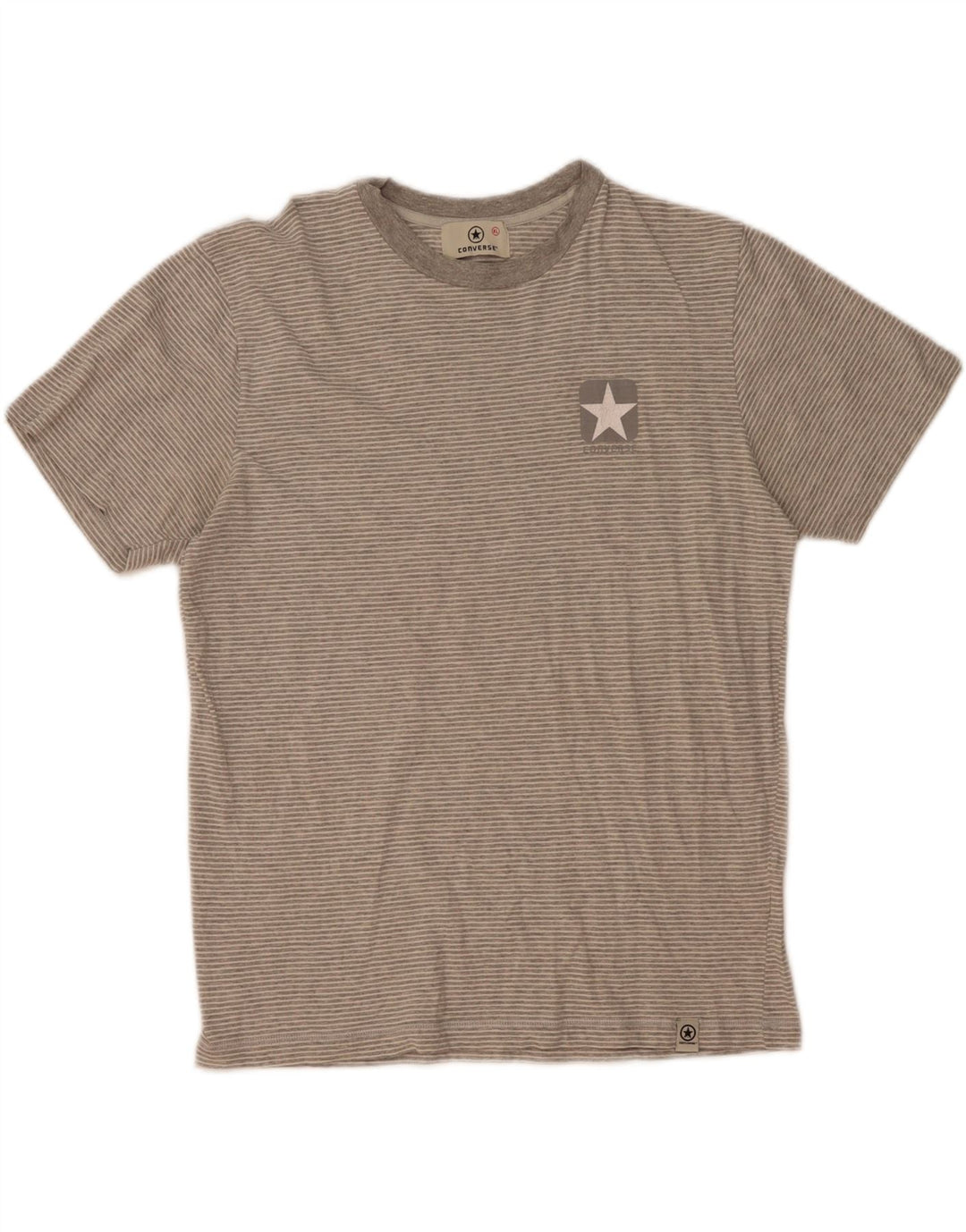 Converse Mens T-Shirt Top XL Grey Pinstripe Cotton