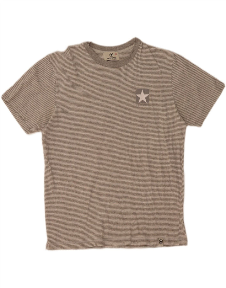 Converse Mens T-Shirt Top XL Grey Pinstripe Cotton