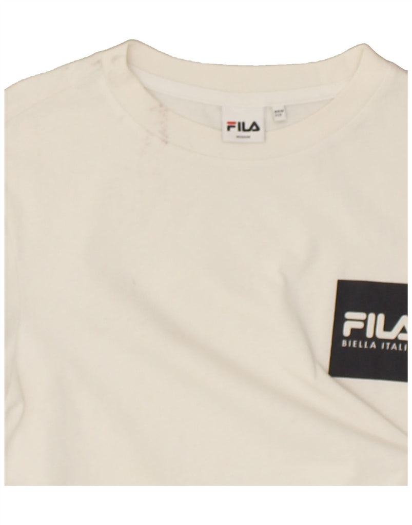 FILA Mens T-Shirt Top Medium White Cotton | Vintage Fila | Thrift | Second-Hand Fila | Used Clothing | Messina Hembry 