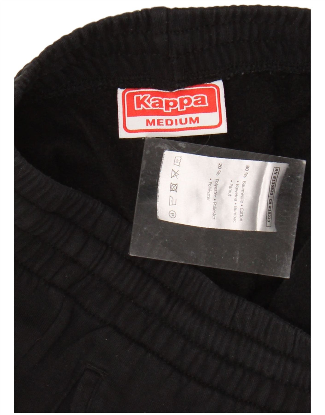 Kappa Womens Graphic Tracksuit Trousers Joggers UK 12 Medium  Black Cotton