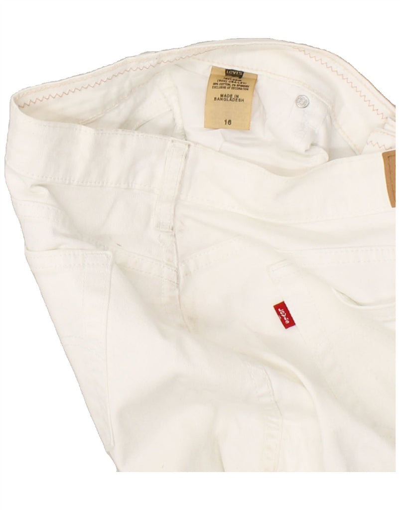 LEVI'S Womens Denim Shorts UK 16 Large W34 White Cotton | Vintage Levi's | Thrift | Second-Hand Levi's | Used Clothing | Messina Hembry 