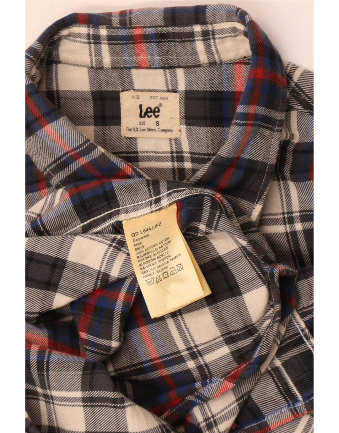 Lee Mens Flannel Shirt Small Multicoloured Check Cotton