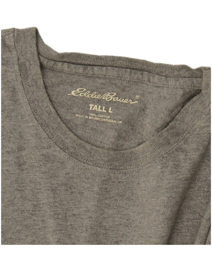Eddie Bauer Mens Tall T-Shirt Top Large Grey Cotton