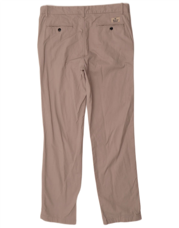 Avirex Mens Straight Chino Trousers W34 L31 Grey