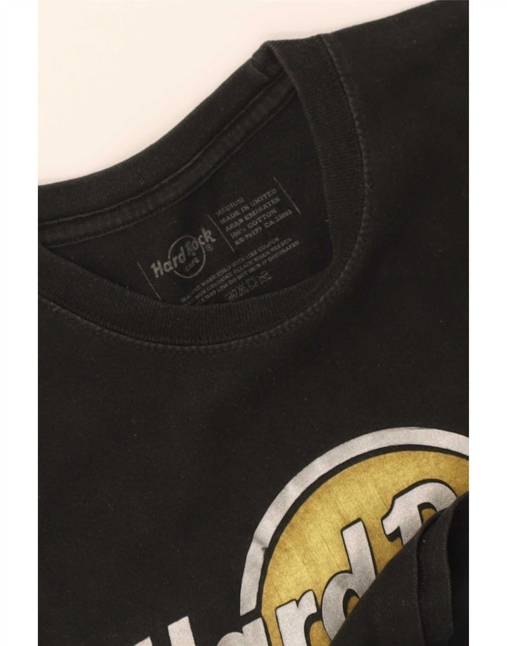 Hard Rock Cafe Mens Paris Graphic T-Shirt Top Medium Black Cotton