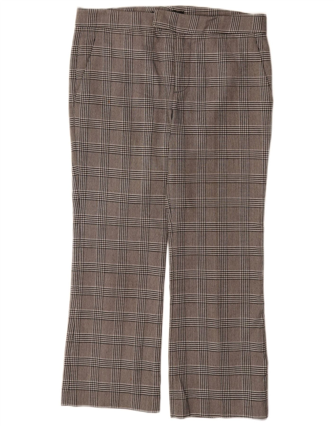 Zara Womens Straight Suit Trousers EU 38 Small W32 L26 Grey Check Polyester