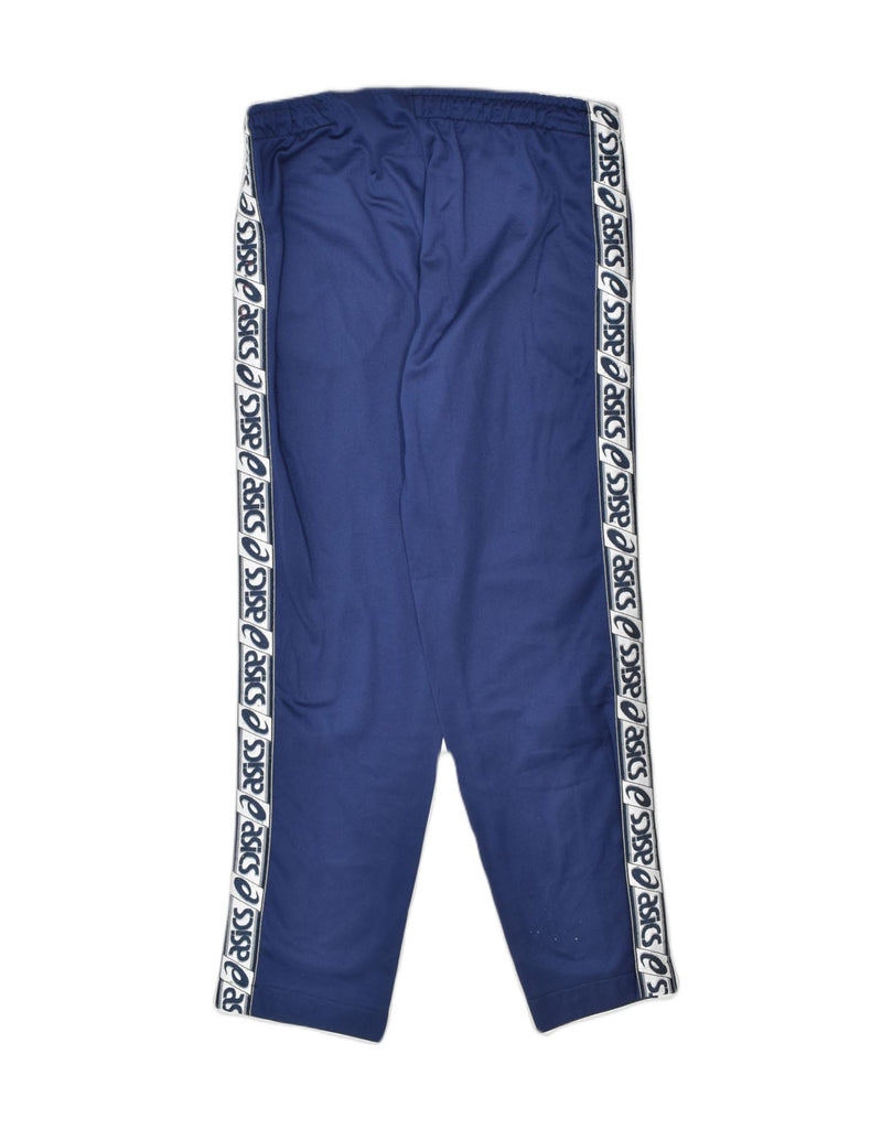 ASICS Mens Graphic Tracksuit Trousers Joggers Large Blue Polyester | Vintage Asics | Thrift | Second-Hand Asics | Used Clothing | Messina Hembry 