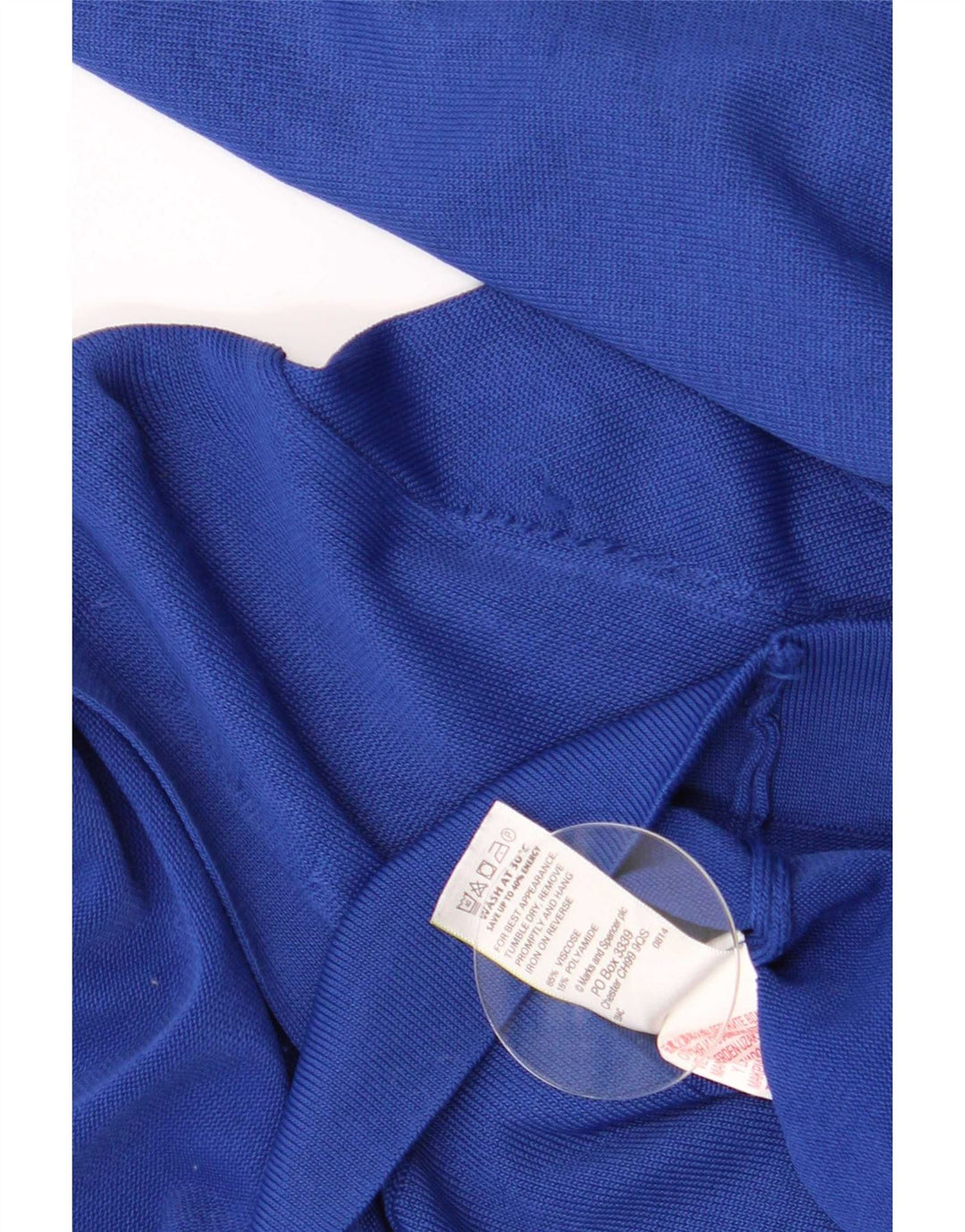 Marks & Spencer Womens Cardigan Sweater UK 14 Large Blue Linen