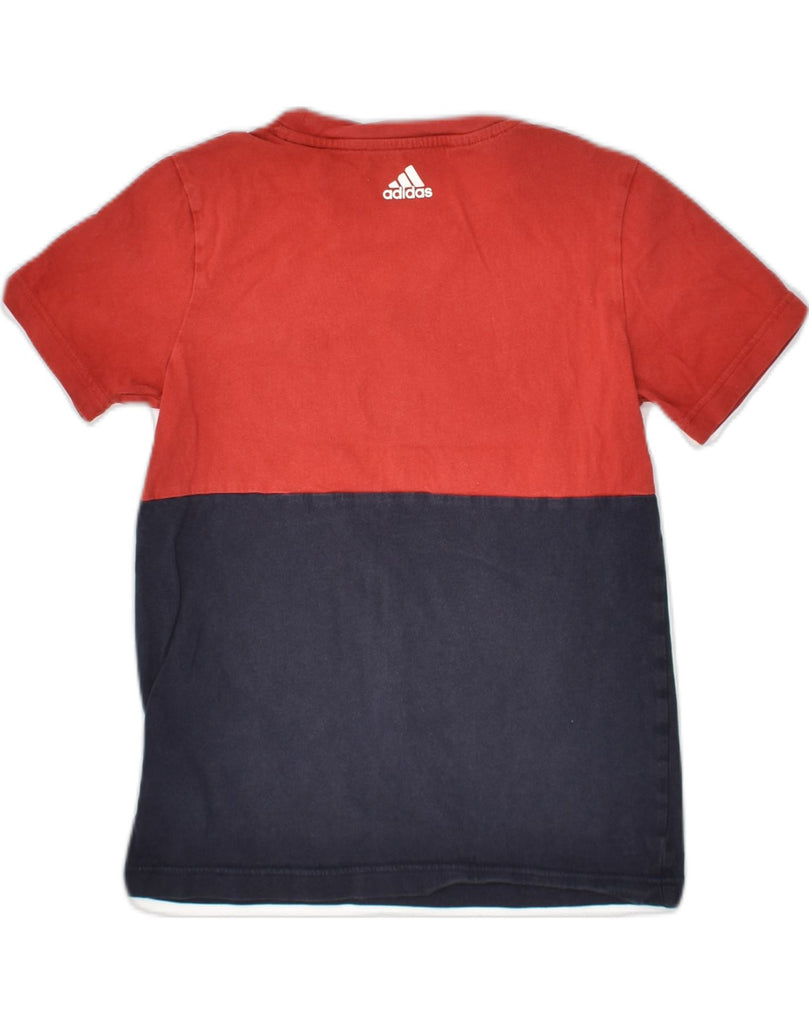 ADIDAS Boys Graphic T-Shirt Top 9-10 Years Red Colourblock Cotton | Vintage Adidas | Thrift | Second-Hand Adidas | Used Clothing | Messina Hembry 