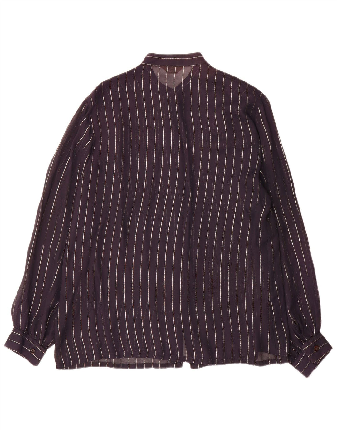 Vintage Womens Shirt Blouse IT 46 Large Navy Blue Pinstripe