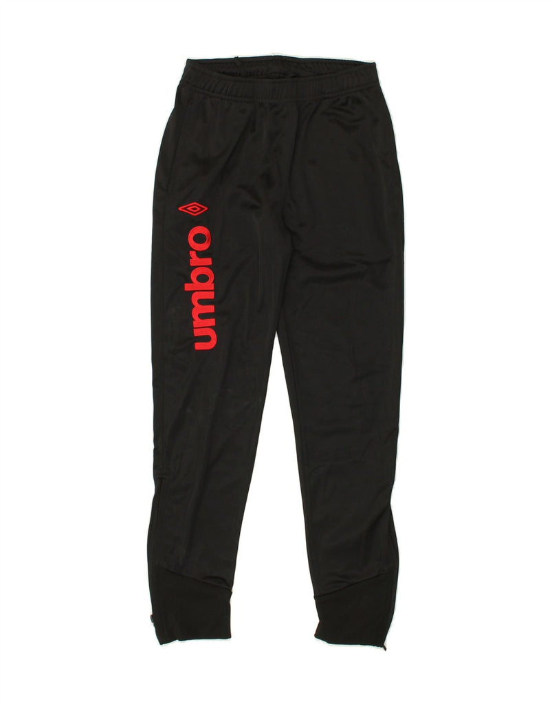UMBRO Mens Graphic Tracksuit Trousers Joggers 2XS Black Polyester | Vintage Umbro | Thrift | Second-Hand Umbro | Used Clothing | Messina Hembry 