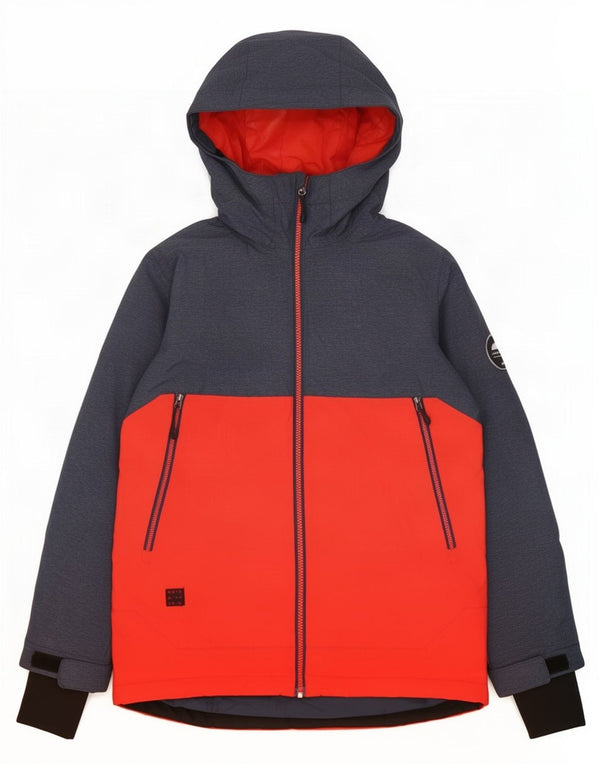 Quiksilver Boys Hooded Ski Jacket 11-12 Years Large Red Colourblock Nylon