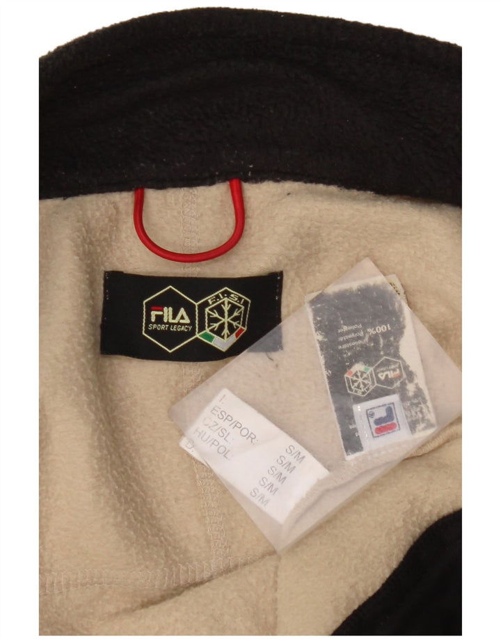 FILA Mens Fleece Jacket UK 36 Small Beige Colourblock Polyester