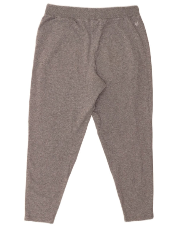 Marks & Spencer Womens Crop Tracksuit Trousers UK 12 Medium Grey Cotton