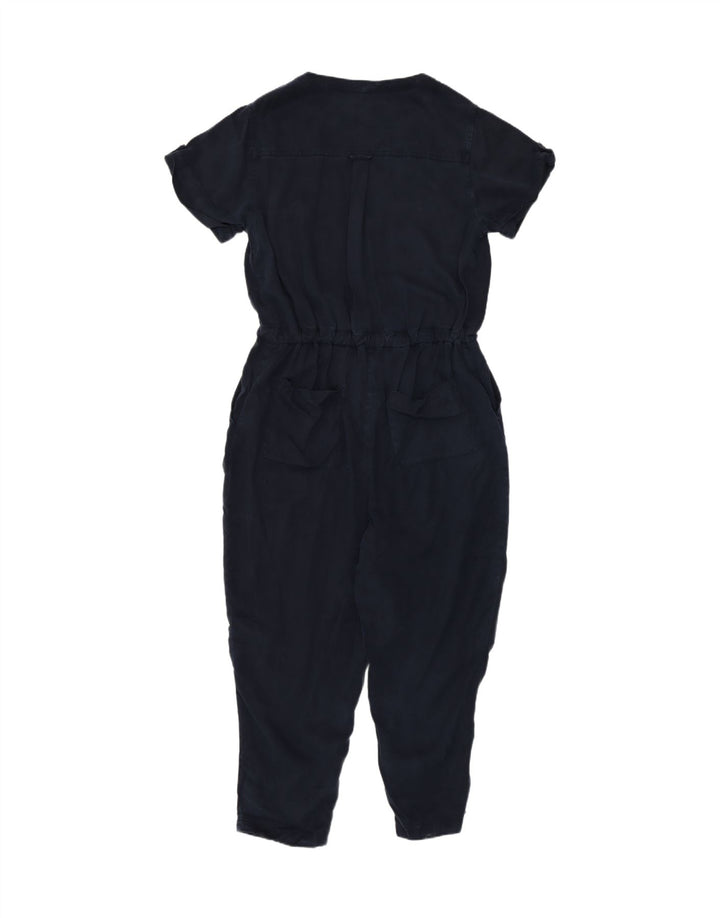 Fat Face Womens Short Sleeve Jumpsuit UK 12 Medium  Navy Blue Lyocell