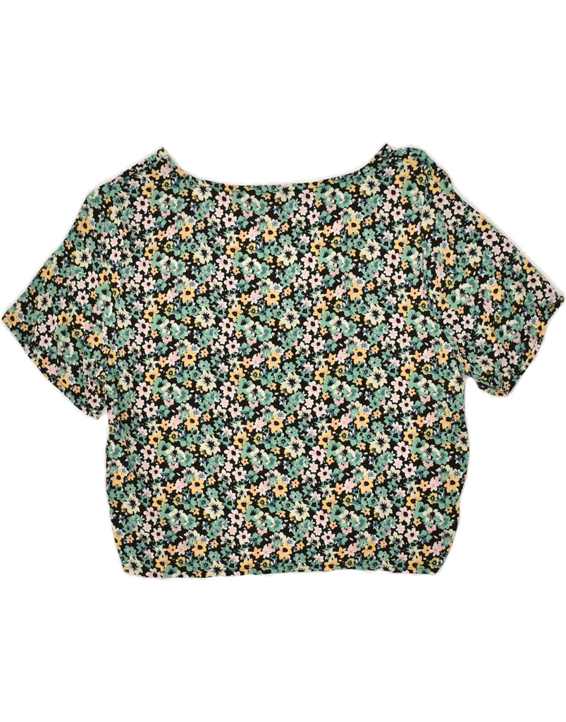 ONLY Womens Crop Top UK 10 Small Multicoloured Floral Viscose Vintage Only and Second-Hand Only from Messina Hembry 