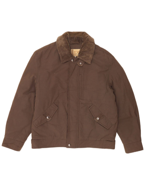 European Project Mens Padded Jacket UK 40 Large Brown Polyester