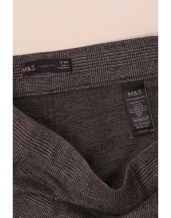 Marks & Spencer Womens Cropped Trousers UK 12 Medium W30 L25 Grey