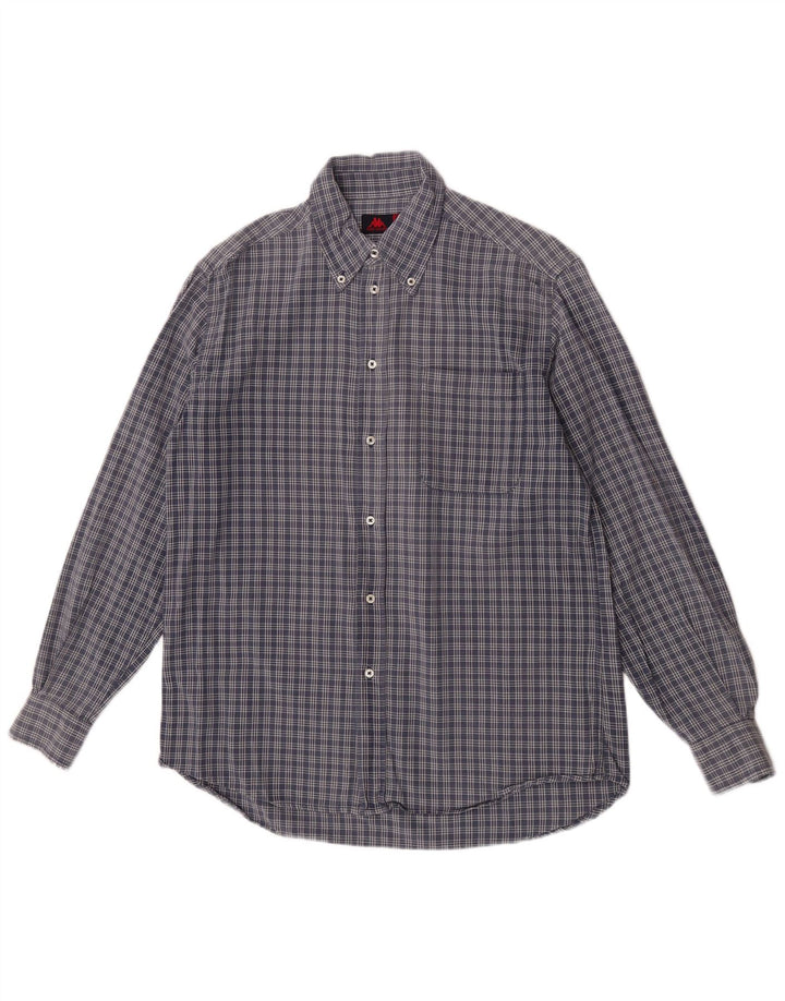 Kappa Mens Shirt Medium Blue Check Cotton