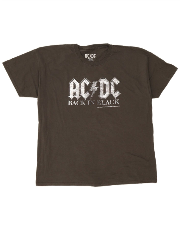 AC/DC Mens Graphic T-Shirt Top Large Grey Cotton Band