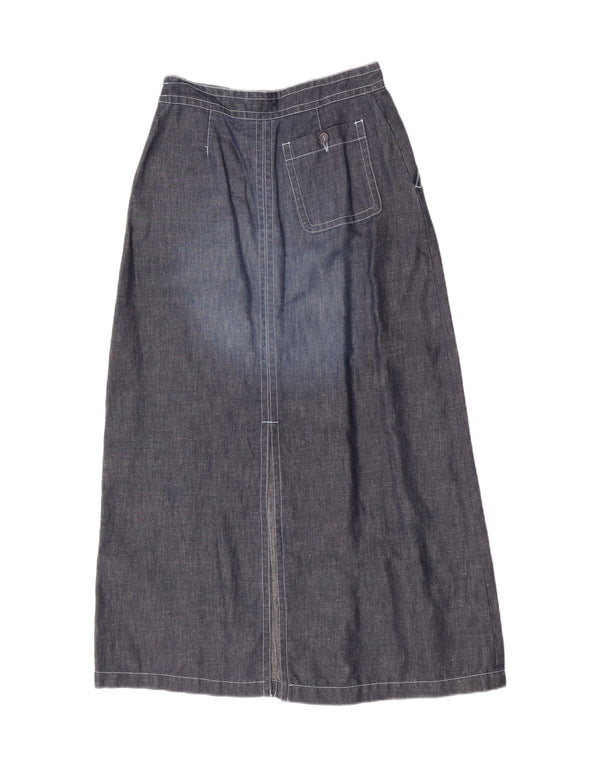 Marella Womens Maxi Denim Skirt UK 10 Small W28  Navy Blue Cotton