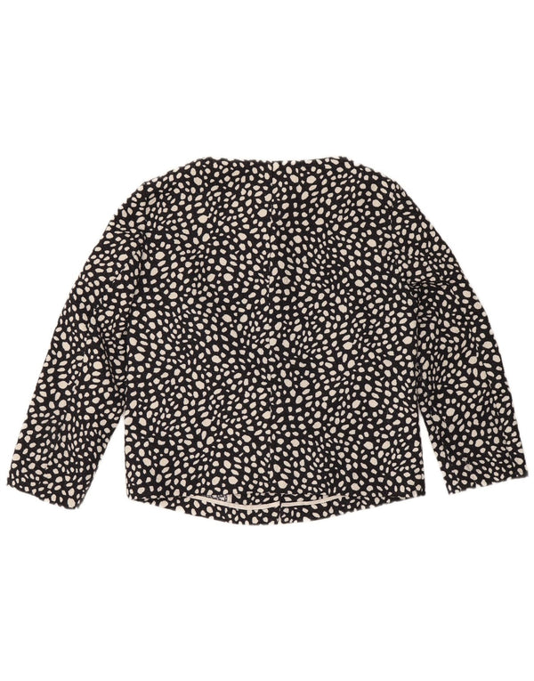 Benetton Womens 3/4 Sleeve Bolero Jacket UK 8 Small Navy Blue Spotted
