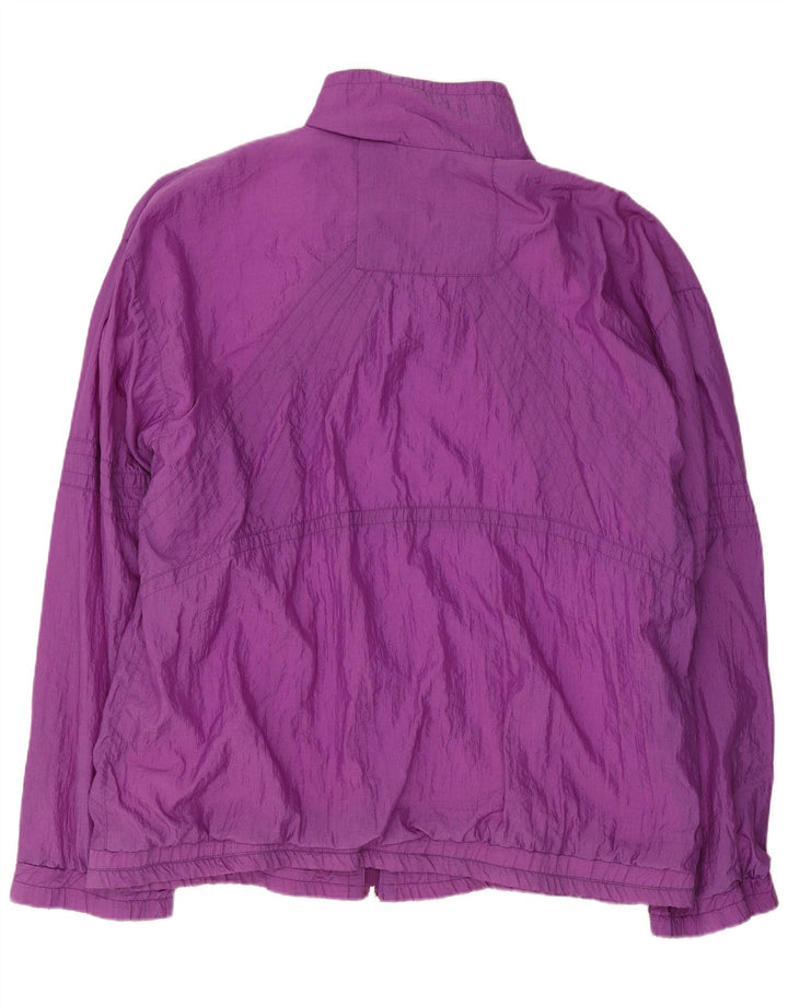 Vintage Mens Tracksuit Top Jacket Large Purple Polyamide