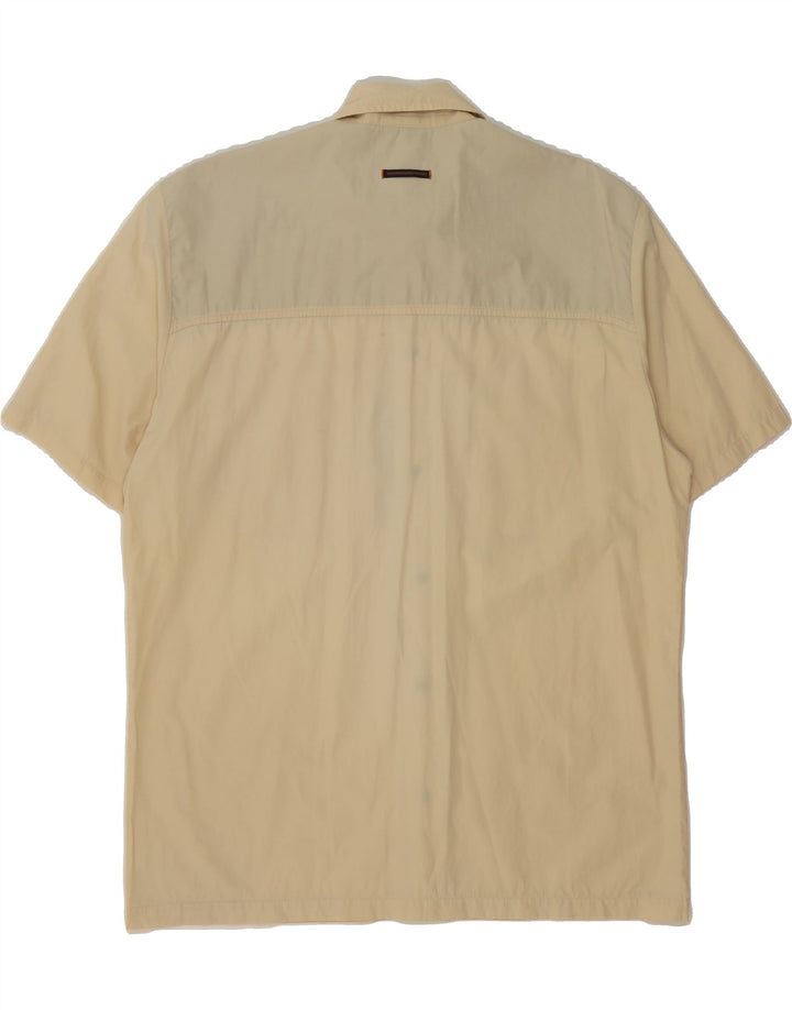 SERGIO TACCHINI Mens Short Sleeve Shirt Large Yellow Polyester Vintage Sergio Tacchini and Second-Hand Sergio Tacchini from Messina Hembry 