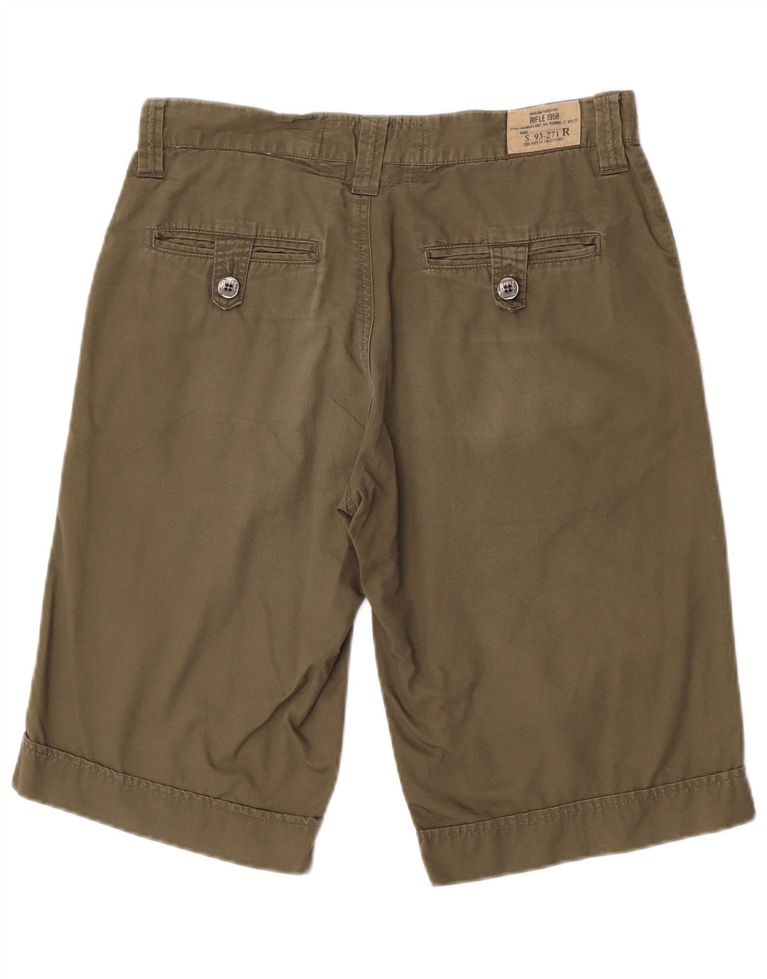 Rifle Mens Chino Shorts W31 Medium Khaki Cotton