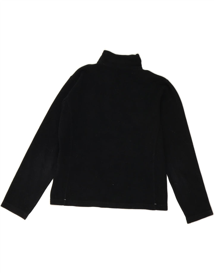 CHAMPION Womens Crop Zip Neck Fleece Jumper UK 14 Medium Black Polyester Vintage Champion and Second-Hand Champion from Messina Hembry 