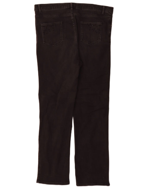 Marks & Spencer Womens Per Una Straight Jeans UK 16 Large W34 L30 Black