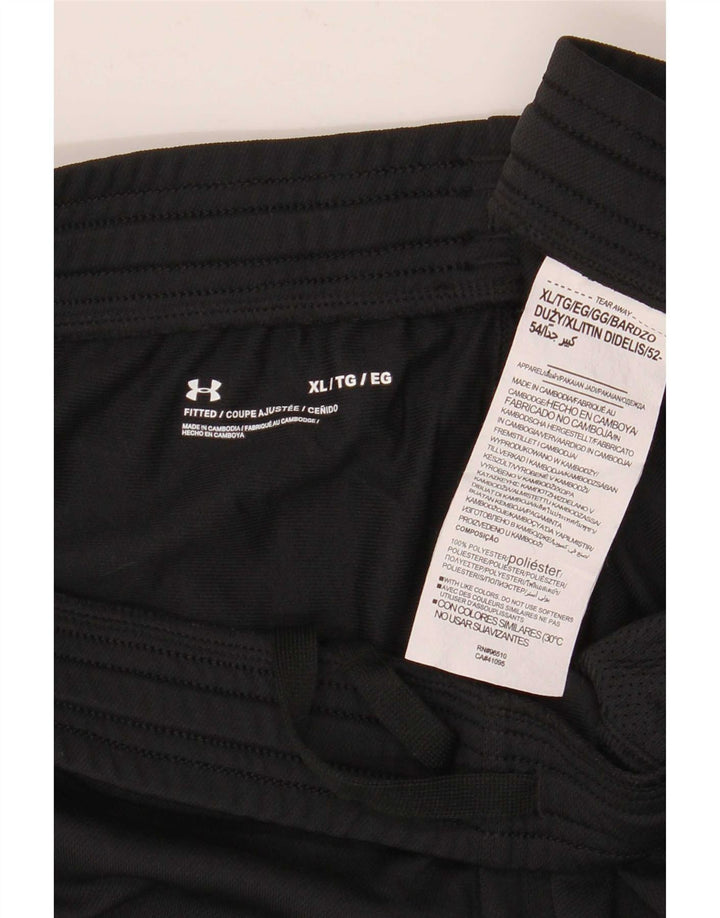 Under Armour Mens Fitted Tracksuit Trousers XL Black Polyester
