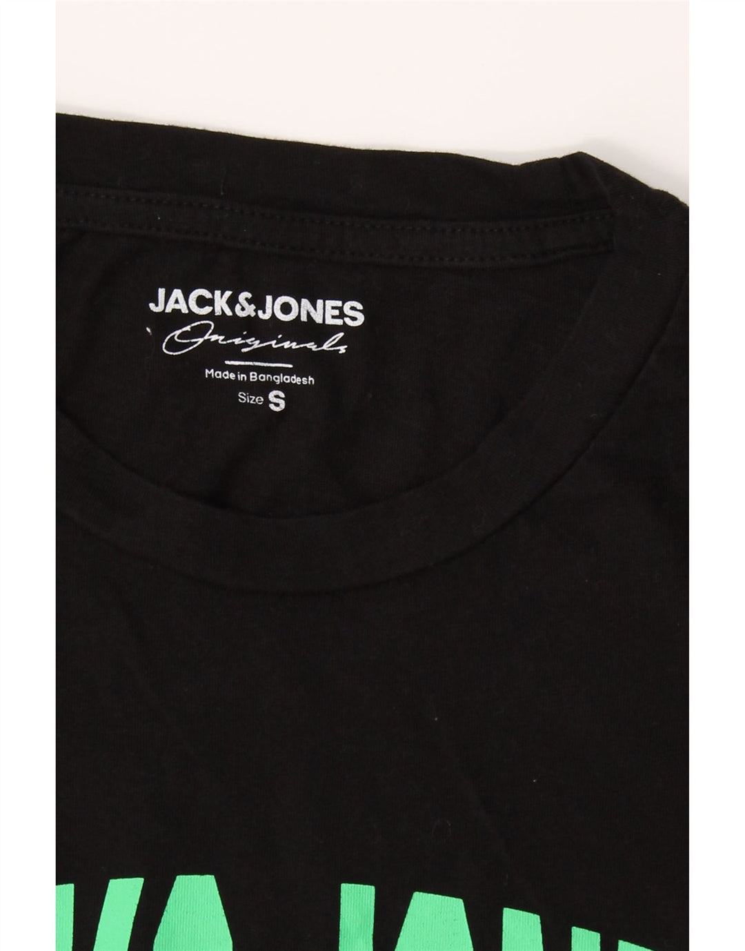 JACK & JONES Mens Graphic T-Shirt Top Small Black Cotton Vintage Jack & Jones and Second-Hand Jack & Jones from Messina Hembry 