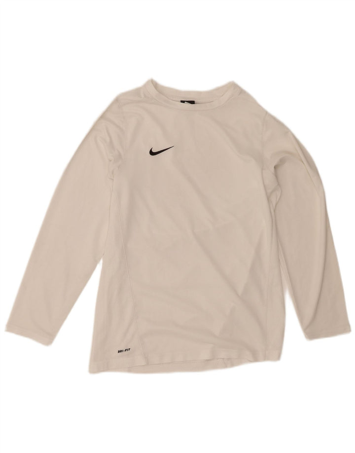 NIKE Boys Dri Fit Top Long Sleeve 13-14 Years XL White