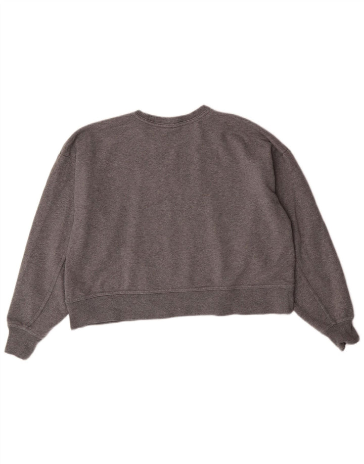 Nike Womens Dri Fit Graphic Oversized Sweatshirt Jumper UK 10 Small Grey